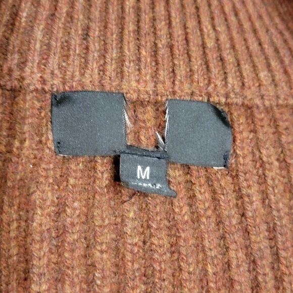 Banana Republic Half-Zip Ribbed Knit Wool Sweater Medium Brown Thick NWOT NEW - Picture 6 of 6